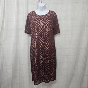Apt 9 Dress Burgundy Shift Goth Grunge Whimsigoth L